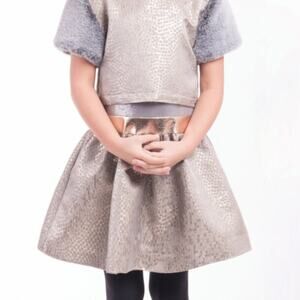 Imoga Miranda girls gold tone special occasion dress size 4